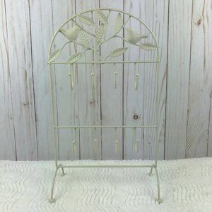 Jewelry Organizer White Shabby Metal Farmhouse